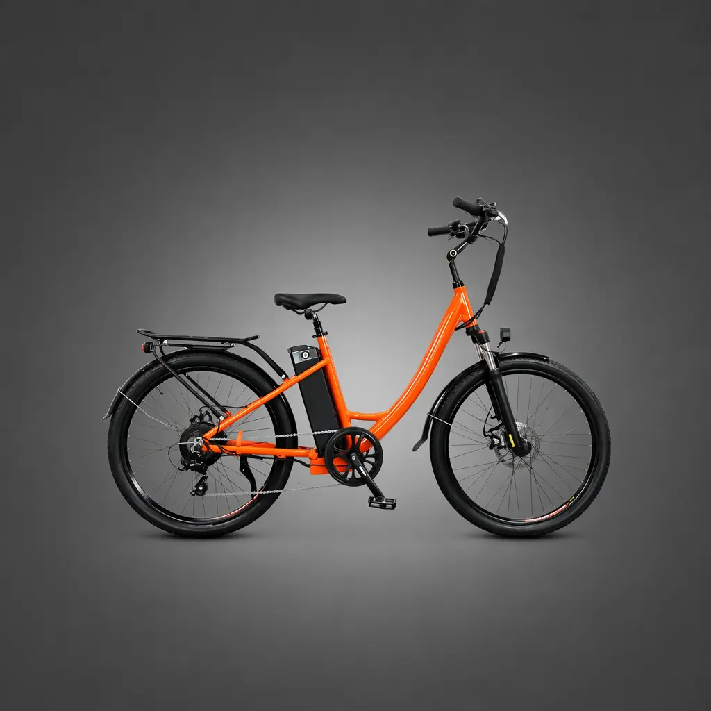 Sisu light electric cargo bike in Shortmile orange